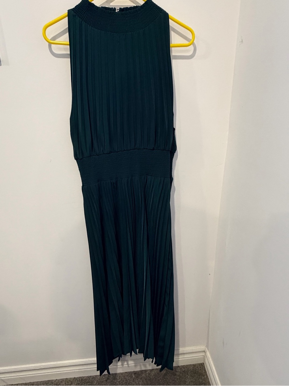RW&CO. Sleeveless Pleated Maxi Dress in Deep Teal